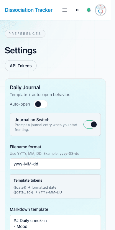 Placeholder showing alter profile and privacy settings